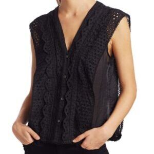 Frame Lace Pintuck Blouse in size Medium